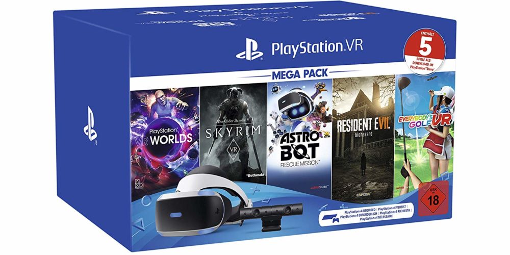 Шлем віртуальної реальності Mega Pack 2 PS VR V2 + Camera + набір з 5 ігор (коди) New