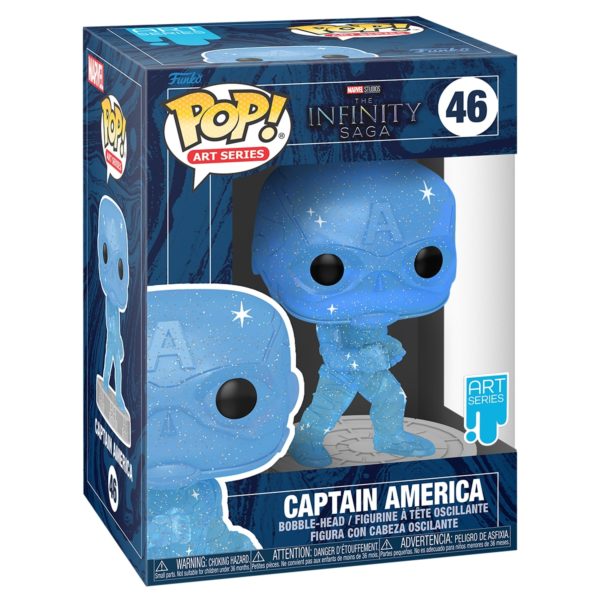 Funko POP! Art Series Bobble Marvel Infinity Saga Captain America Blue w/Case 57614