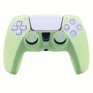 PS5 DualSense Светящийся в темноте Силиконовый Чехол Салатовый + накладки на стики