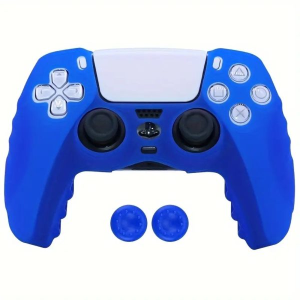 PS5 DualSense Защитный Силиконовый Чехол Синий + накладки