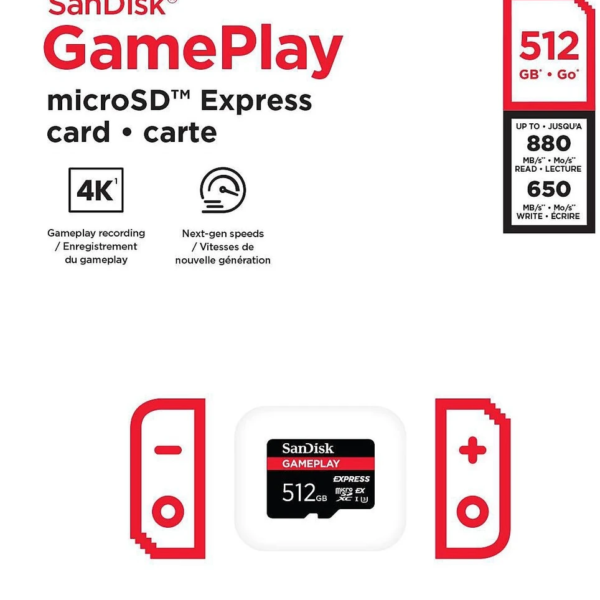Карта пам’яті SanDisk GamePlay microSD Express 512GB для Nintendo Switch 2