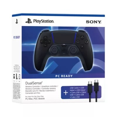 PS5 Бездротовий контролер DualSense Midnight Black (USB-C кабель)