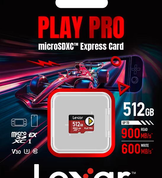 Карта пам’яті Lexar PLAY PRO microSDXC Express Card 512GB для Nintendo Switch 2